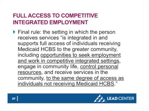 WEBINAR: New CMS Regulation on HCBS Settings Implications for Employment Services