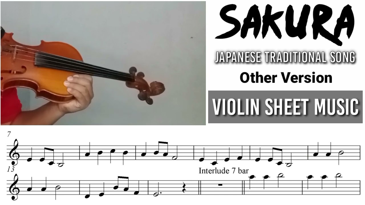 Free Sheet || Sakura - Japanese Song || Violin Cover Sheet Music