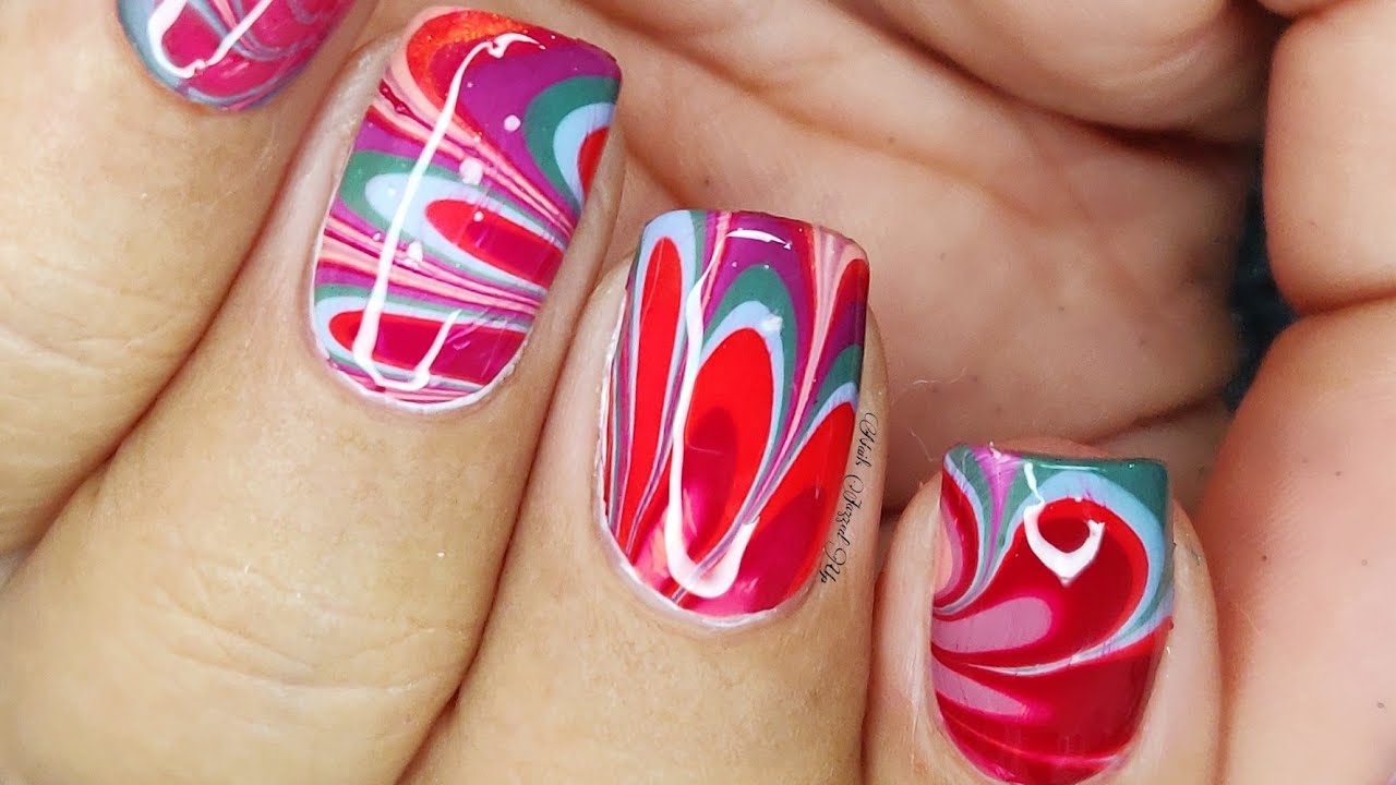 pink water marble marble nail art | pink water marbling - mo… | Flickr