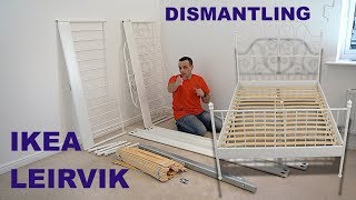 IKEA LEIRVIK  Bed frame White/luröy Dismantling