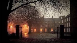 Rainy Courtyard of Ebonhall Manor | Dark Academia Autumn Rain | Piano & Violin for Study