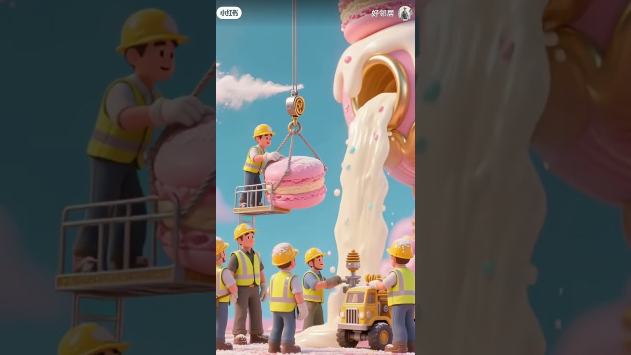 "Tiny Bakers Build a Beautiful Layered Cake 🎂"