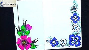 Practical khata design/Border and corner design for students project khata/New year drawing easy2021