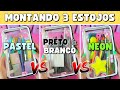 Estojo pastel vs estojo preto  branco vs estojo neon