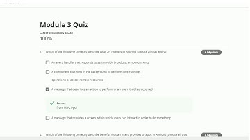 Coursera - Android App Components - Module 3 Quiz Answers