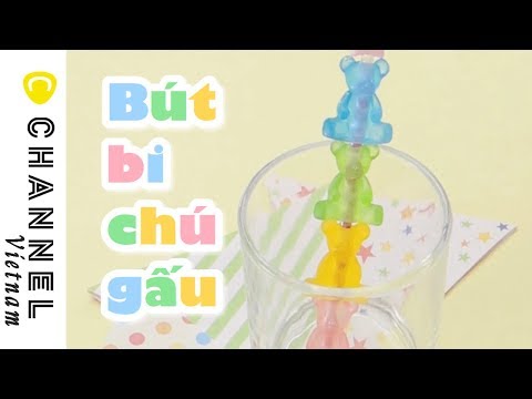 Video Đồ văn phòng phẩm đáng yêu ♡ Bút bi chú gấu cầu vồng - youtube