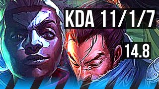 EKKO vs YASUO (MID) | 11/1/7, 6 solo kills, Legendary, 300+ games | EUW Master | 14.8