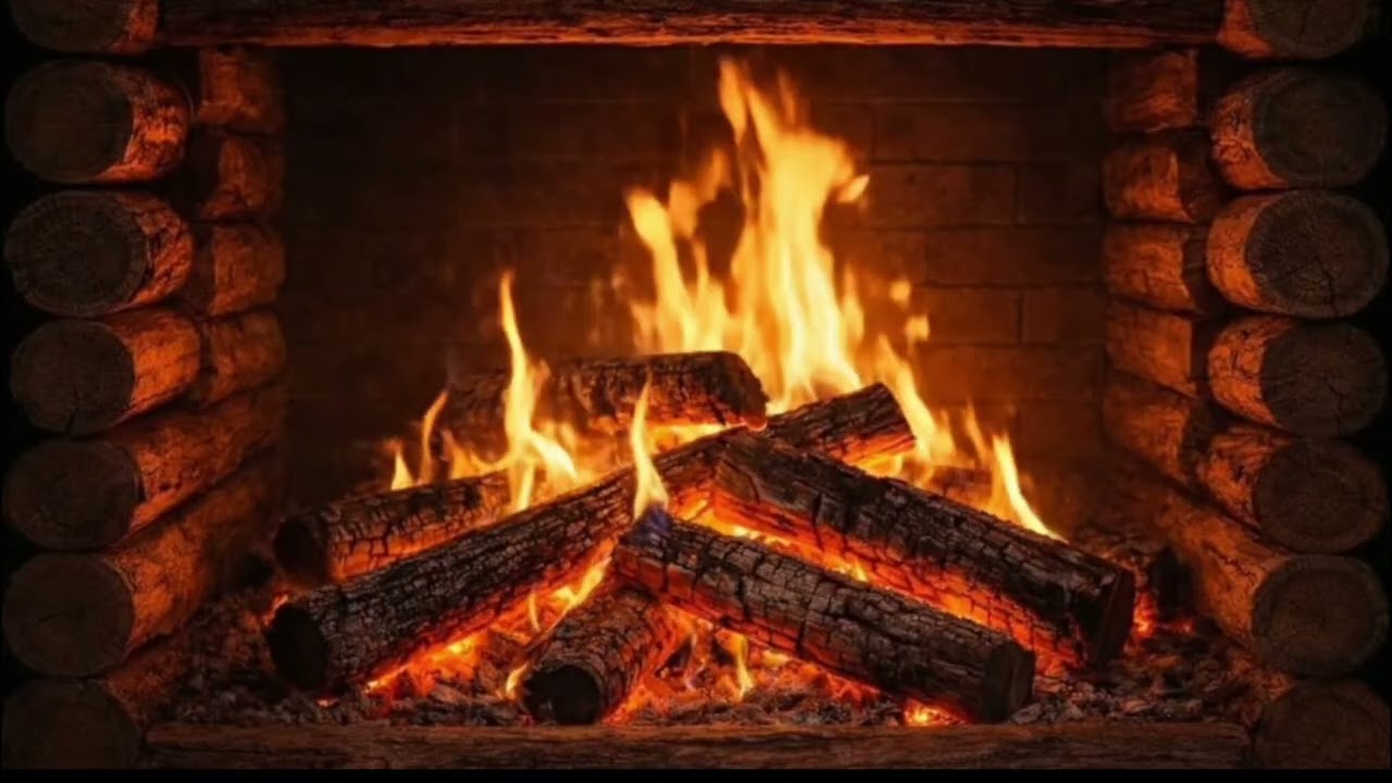 REAL Fireplace 🔥 Real Fire Sounds & Cozy Background for Sleep / Relax / Study