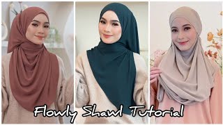 New Hijab Style 2024 । Flowly Shawl Tutorial । Everyday Simple Hijab Tutorial ।