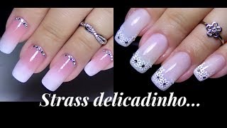 DOIS modelos DELICADOS de unhas com STRASS!! Por Danielle Silva