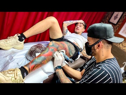 TIVE QUE TATUAR MINHA PERNA INTEIRA DE NOVO!