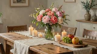 RUSTIC ELEGANCE The Art of Modern Farmhouse Dining - No Music - Background for TV.