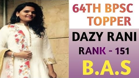 64TH BPSC TOPPER MOCK INTERVIEW, DAZY RANI  -  BAS -RANK - 151, 64TH BPSC TOPPER