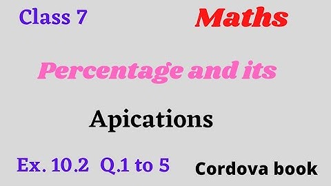 Class 7 maths Percentage And it