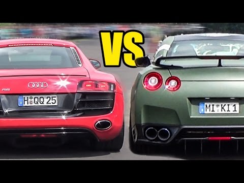 Nissan GT-R R35 VS AUDI R8 V10 - DRAG RACE!