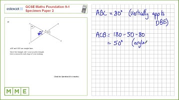 GCSE Maths EDEXCEL Foundation Specimen     Paper 2   Q13 Geometry problems