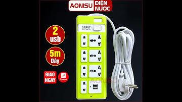 Ổ Cắm Điện Thông Minh CIRCUIT 7 Phích Cắm ( 2 Cổng USB ) - Ổ Cắm Điện Dây Dài 5 Mét AONISU