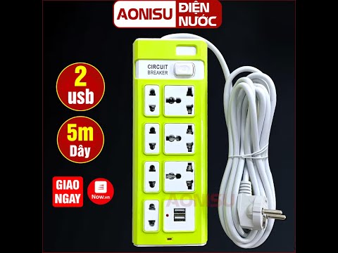 Video Ổ Cắm Điện Thông Minh CIRCUIT 7 Phích Cắm ( 2 Cổng USB... - youtube