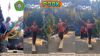 PJOK kelas 1 Berlatih keseimbangan dengan berjalan di atas balok titian. #pjoksd 