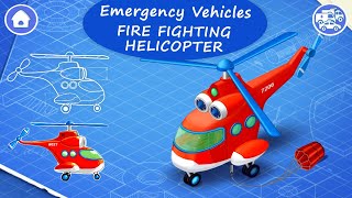 Emergency Vehicles #4 - Find out how the Fire Fighting Helicopter is made and works! | GoKids! Games screenshot 2