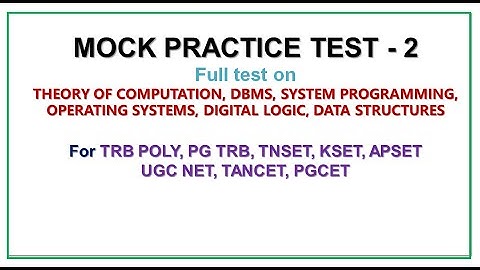 FULL Mock TEST 2|Practice test |TOC,OS,Digital Design,DS,Computer Architecture, Software Engineering