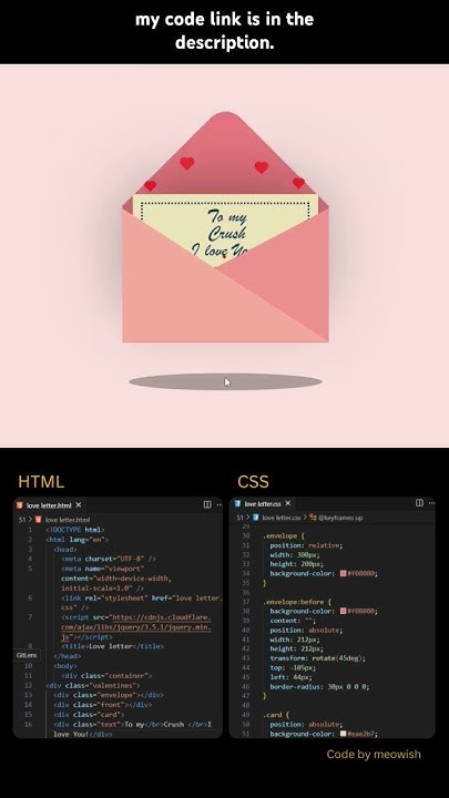 Love letter using #html #css #javascript #code #programming #foryou ...