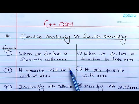 Difference between function overloading and function overriding | overloading and overriding in c++