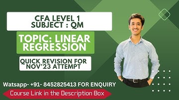CFA Level 1 | QM Quick Revision | Simple Linear Regression