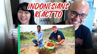 Indonesians React To RARE Indian Desert Food! Cooking Underground Rajasthani Style! (Khad Lamb)