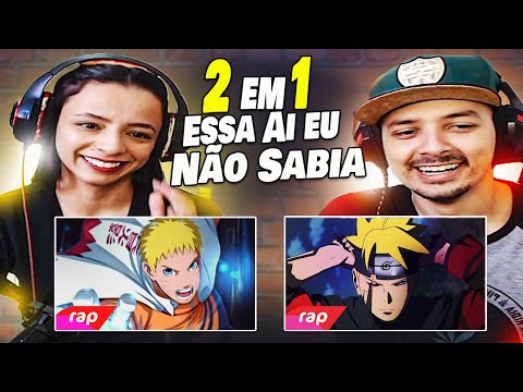 2 em 1 RAP DO NARUTO E BORUTO 7 Minutoz NERD HITS [ REACT WALLZITU E CAMILA ]