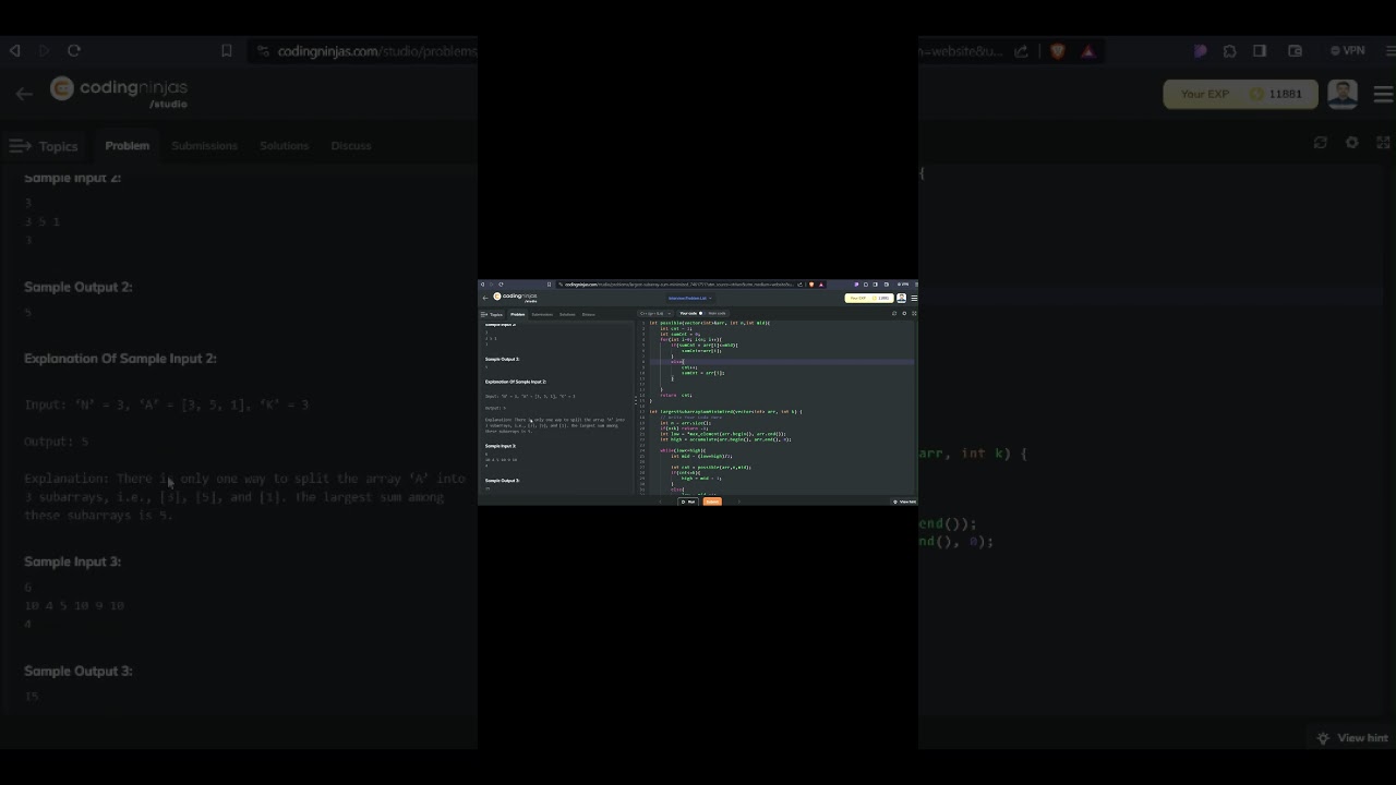 100 Days of Code: From Novice to Expert || Split Array Largest Sum 