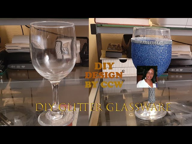 DIY Chanel Crystals wine glass home decor. DIY Designer Crystals home  decor. 