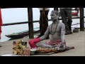 Sadhu baba at a puja on the ghats of varanasi