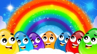 rainbow color song crazy eggs nursery rhymes for children