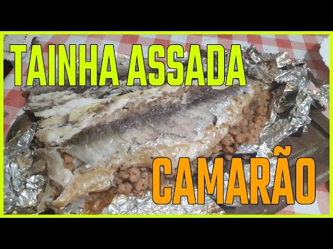 Tainha Assada com camarão na Churrasqueira