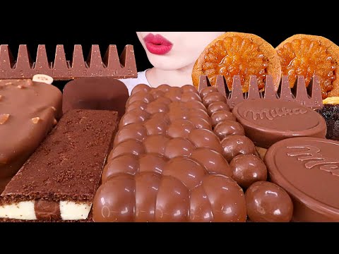 【咀嚼音】チョコパーティー、バブルチョコレート、チョコアイス、薬菓クッキー、チョコボール、チョコ菓子、タルト CHOCOLATE PARTY EATING SOUNDS｜ASMR MUKBANG｜먹방