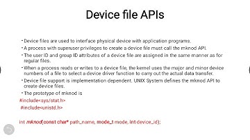 Unix |Module 3| Topics (Device file API, FIFO file API, Symbolic link API  and Unix Processes )