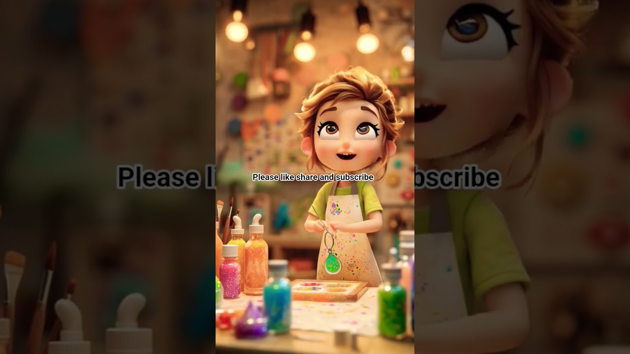 a girl is making resin key chain 