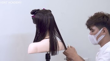 [ HỌC CẮT TÓC CƠ BẢN ] Kỹ Thuật Cắt Góc 0 Độ Bầu - Bài 8 = Hint Academy