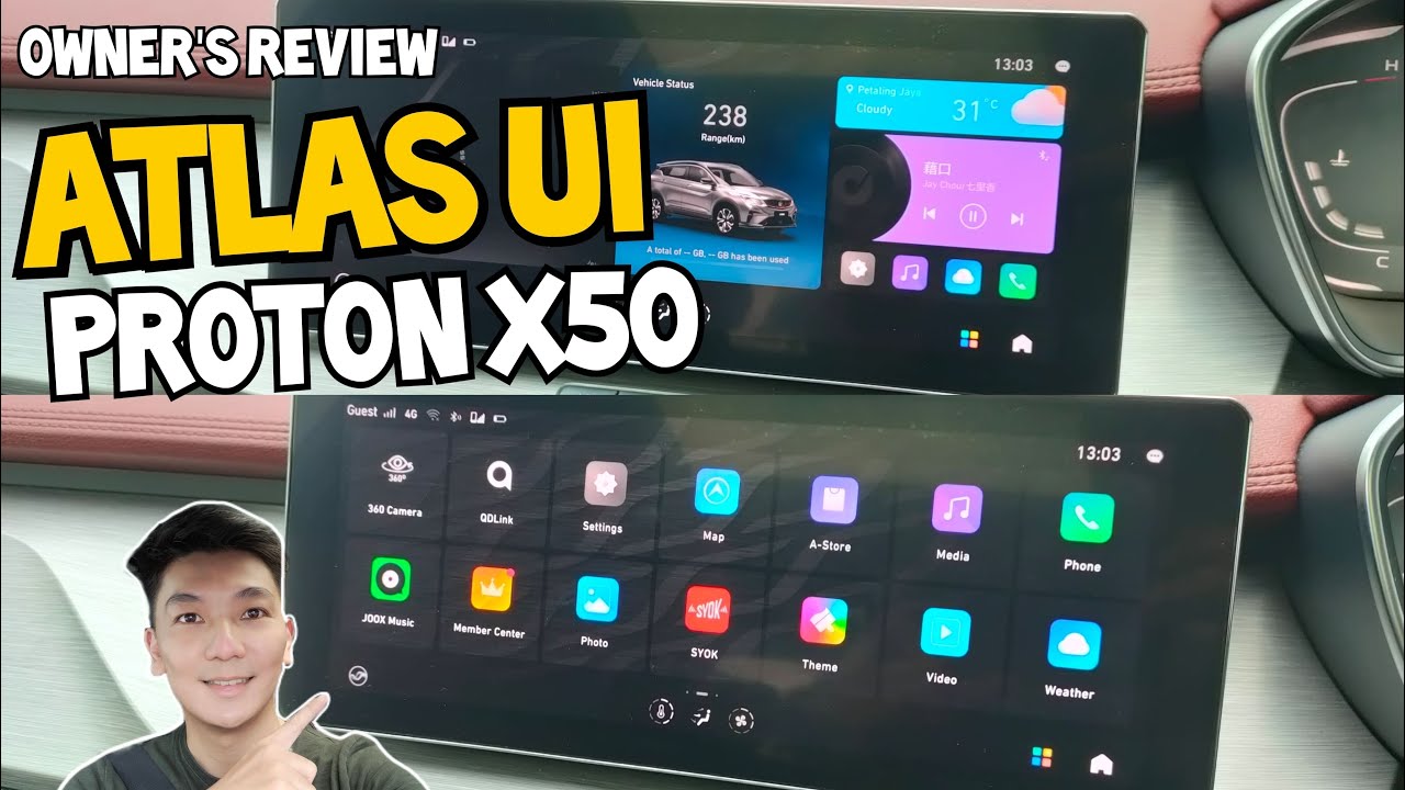 НОВЫЙ облик информационно-развлекательной системы Proton X50 с пользовательским интерфейсом Atlas OS