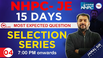 NHPC JE 2022 Selection Series I Production Engineering | NHPC Preparation 2022 by JAMAL Sir