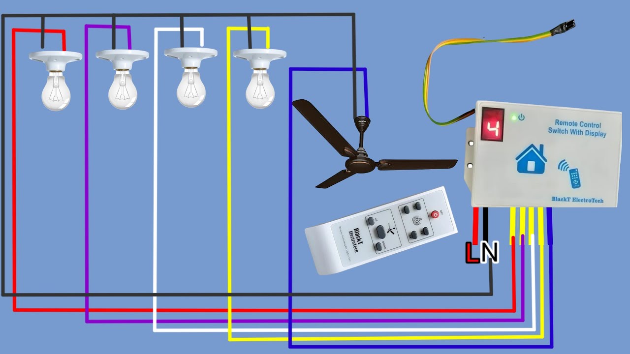 Switch Controller R Lconnect RF Remote Control Switch Board Connection||Light, Fan Connection,# ...