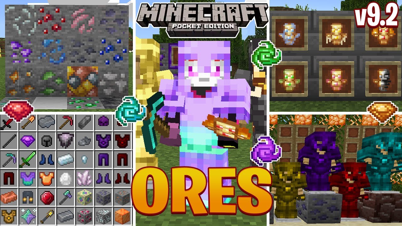 MAS MINERALES, ARMADURAS para MINECRAFT PE 1.17 - ORES ADDON para ...