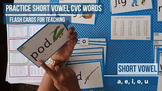 Flash Cards For Teaching Short Vowel Words