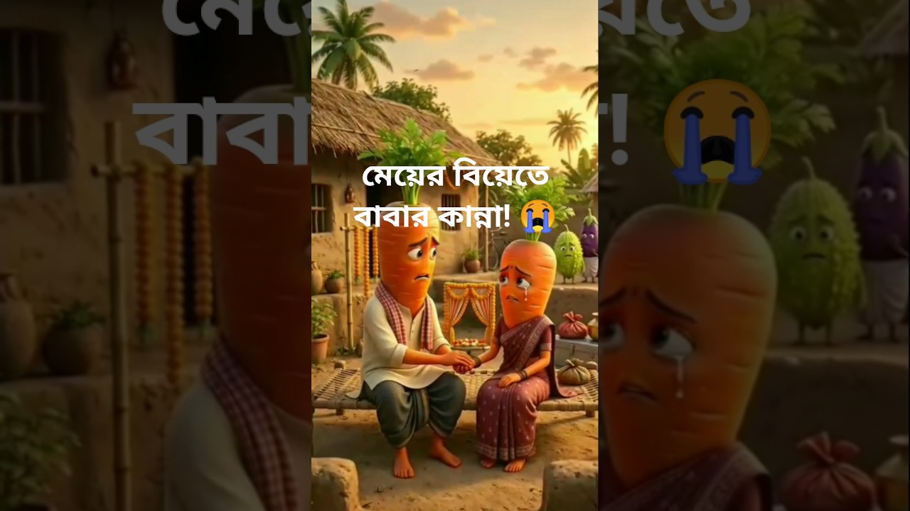 গরিব গাজরের মেয়ের বিয়ে 🥺❤️ বাবা কি পারবে মেয়েকে বিদায় দিতে? #3danimation #aivideo #shorts #ai
