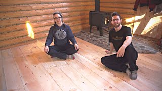 Building A Log Cabin | Ep. 47 | The floor is installed! No more ugly OSB | Cutting more trees
