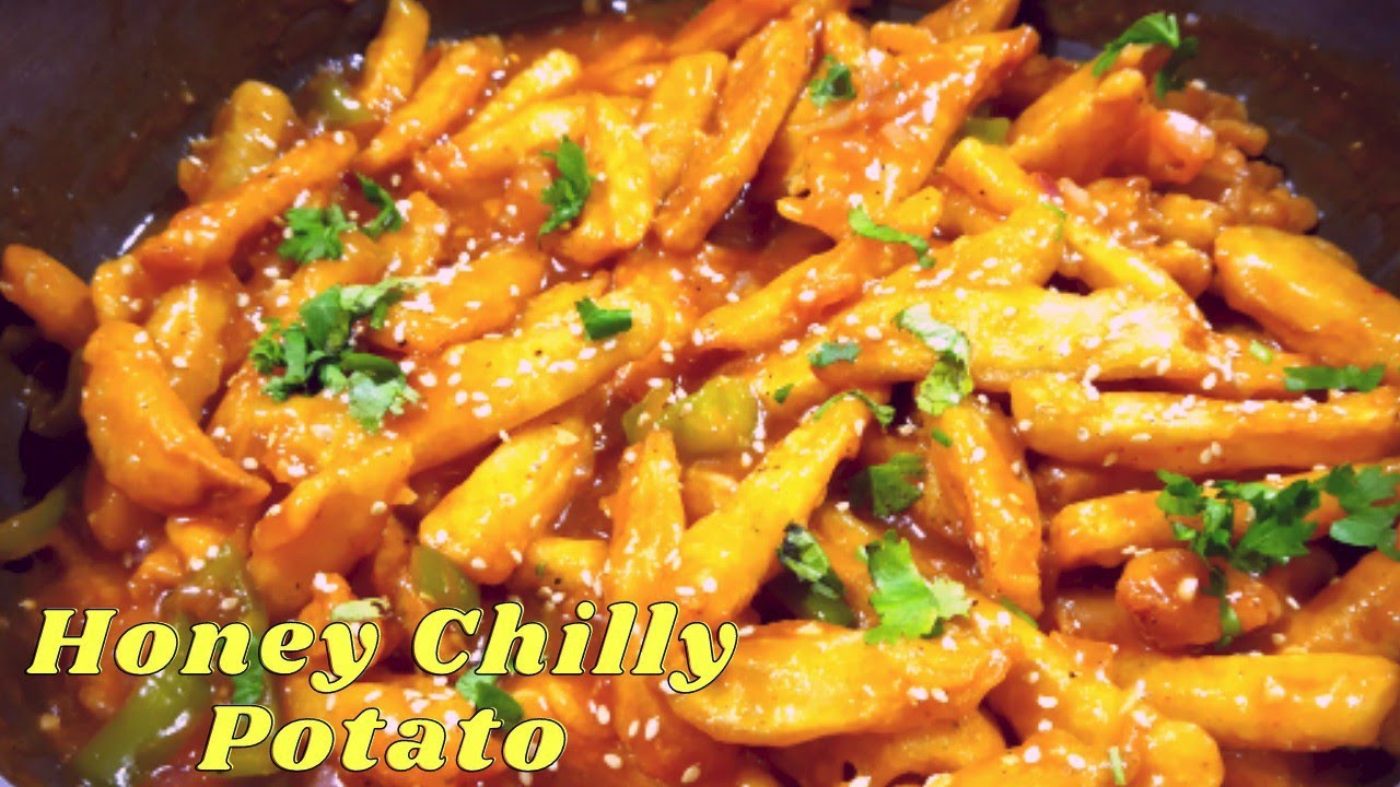हनी चिली पोटैटो I Honey Chilli Potato I Crispy Honey Chilli Potato Recipe | Monicaz Kitchen