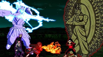 Sasuke Rinnegan V3 OP & Itachi S1 OP VS Hashirama V2 OP in Jumpforce Mugen