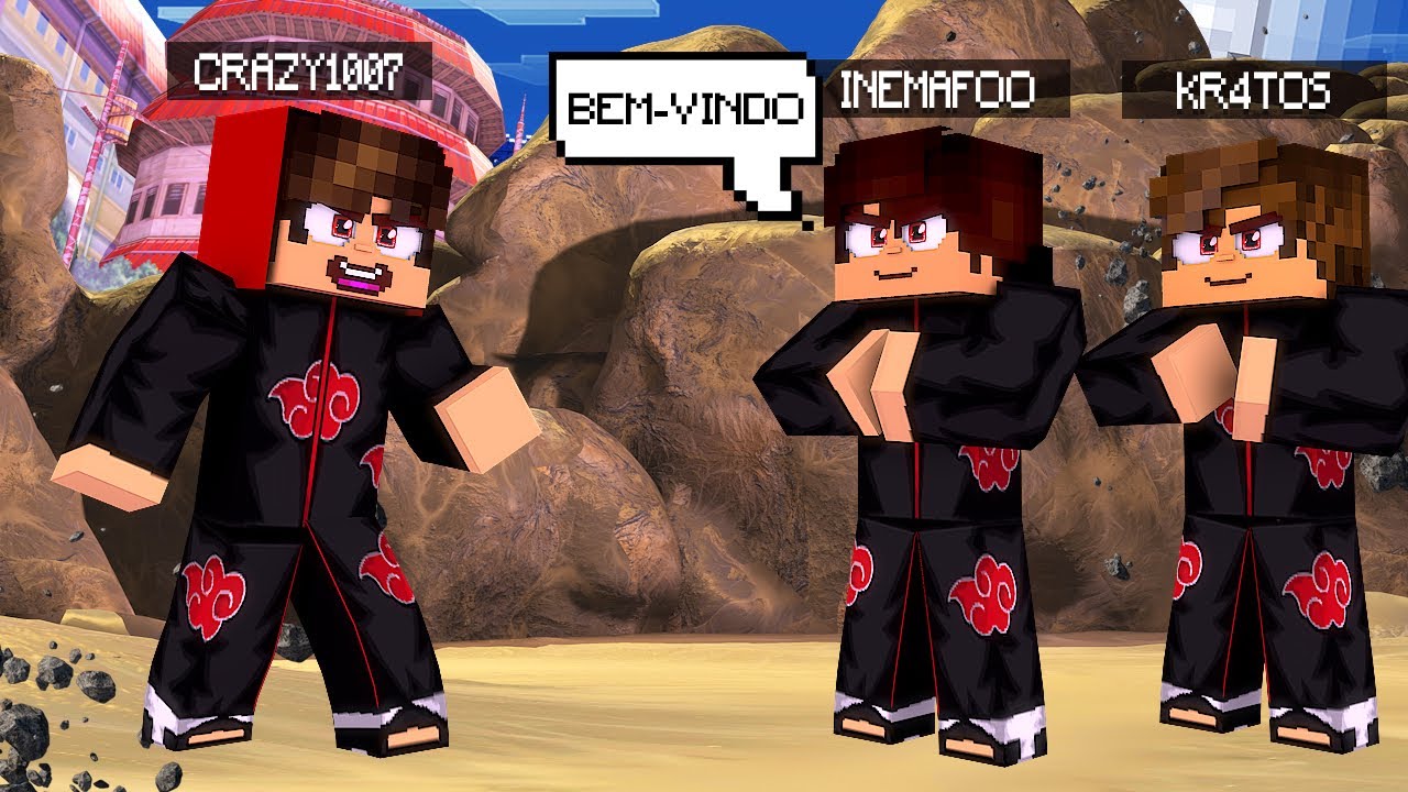 VIREI UM ESPIÃO DA AKATSUKI! NARUTO VILA GUERRA #EP 4 – MINECRAFT PE/BEDROCK – (Crazy1007)