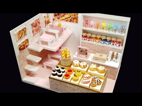 DIY Miniature Realistic Board shop #37 - Bakery shop decor !